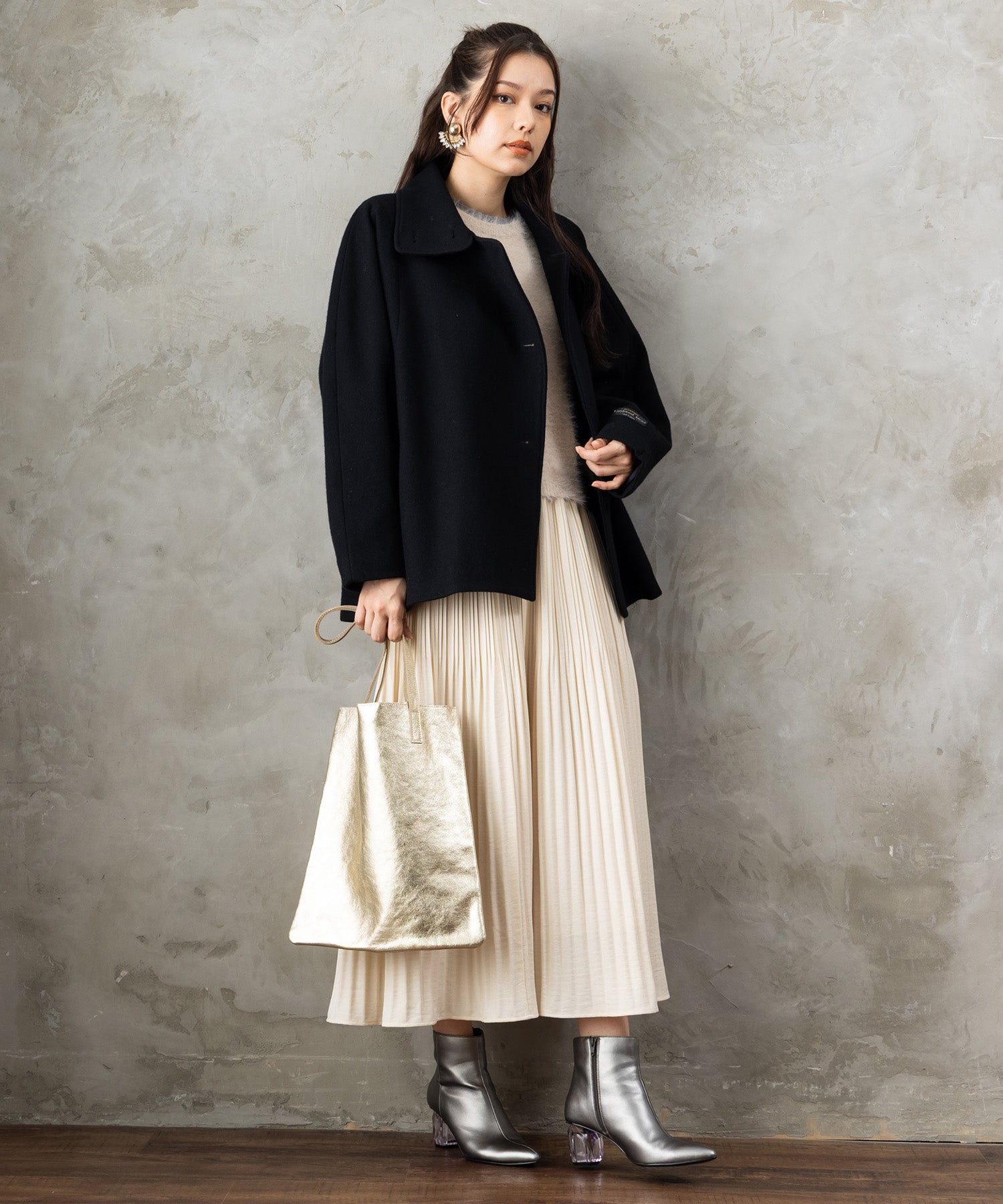 JETSET SOLO PLUS】Super100 ラムウールメルトンショートコート