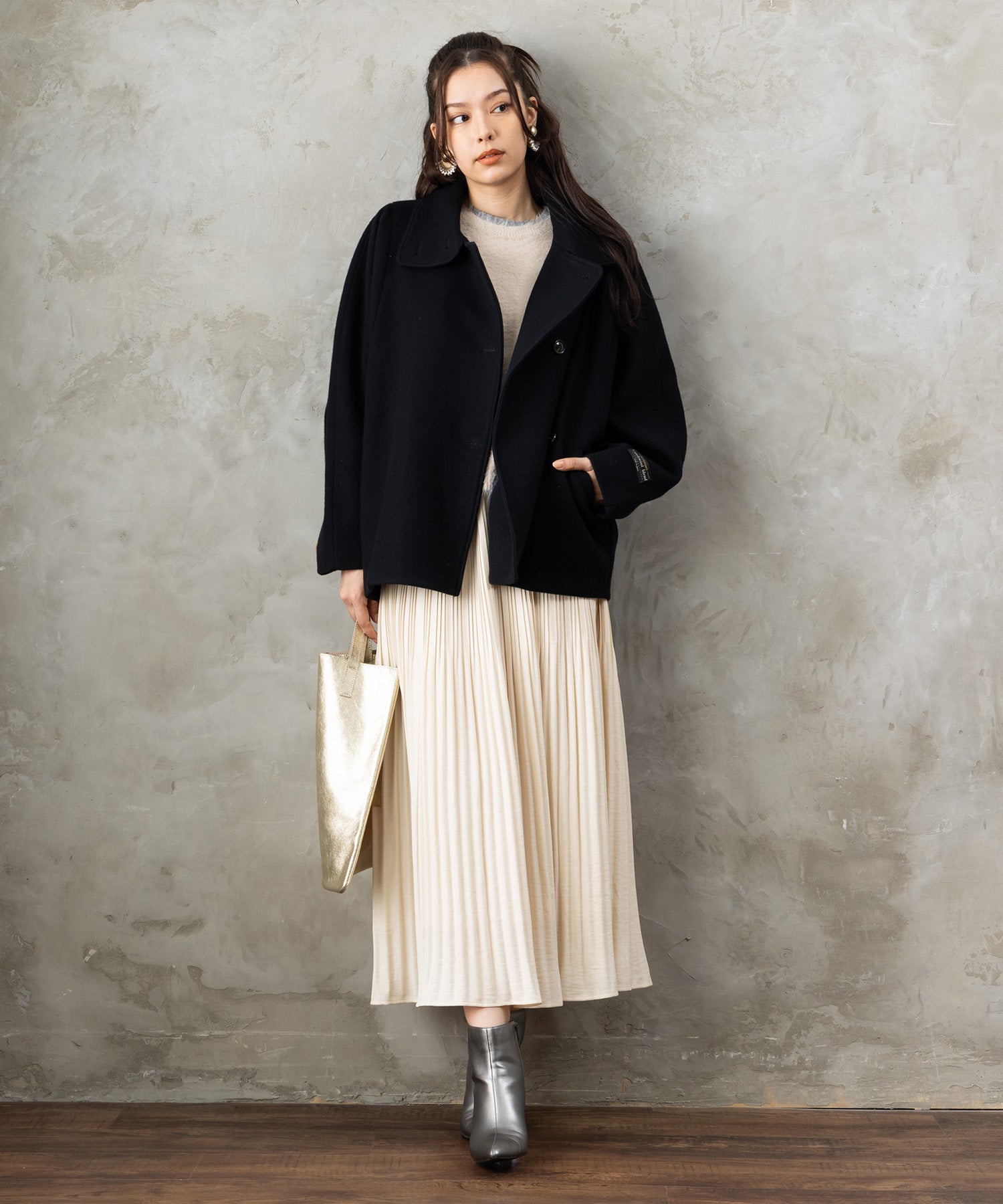 JETSET SOLO PLUS】Super100 ラムウールメルトンショートコート