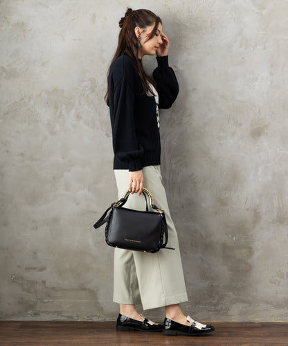 【LOLA CASADEMUNT 】メタリックハンドルクロスボディBAG