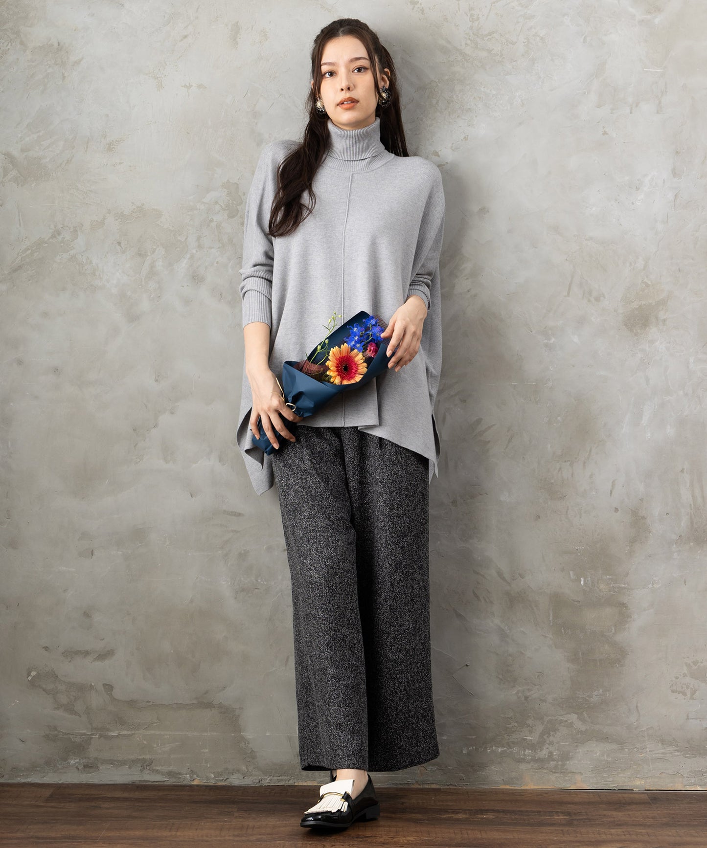 【FONT LAB】ツイードフリンジワイドパンツ