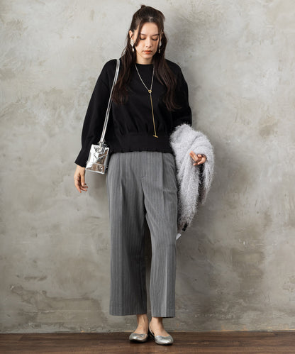 【人気商品につき再入荷】【FONT LAB】タックヘムクロップドカットソー