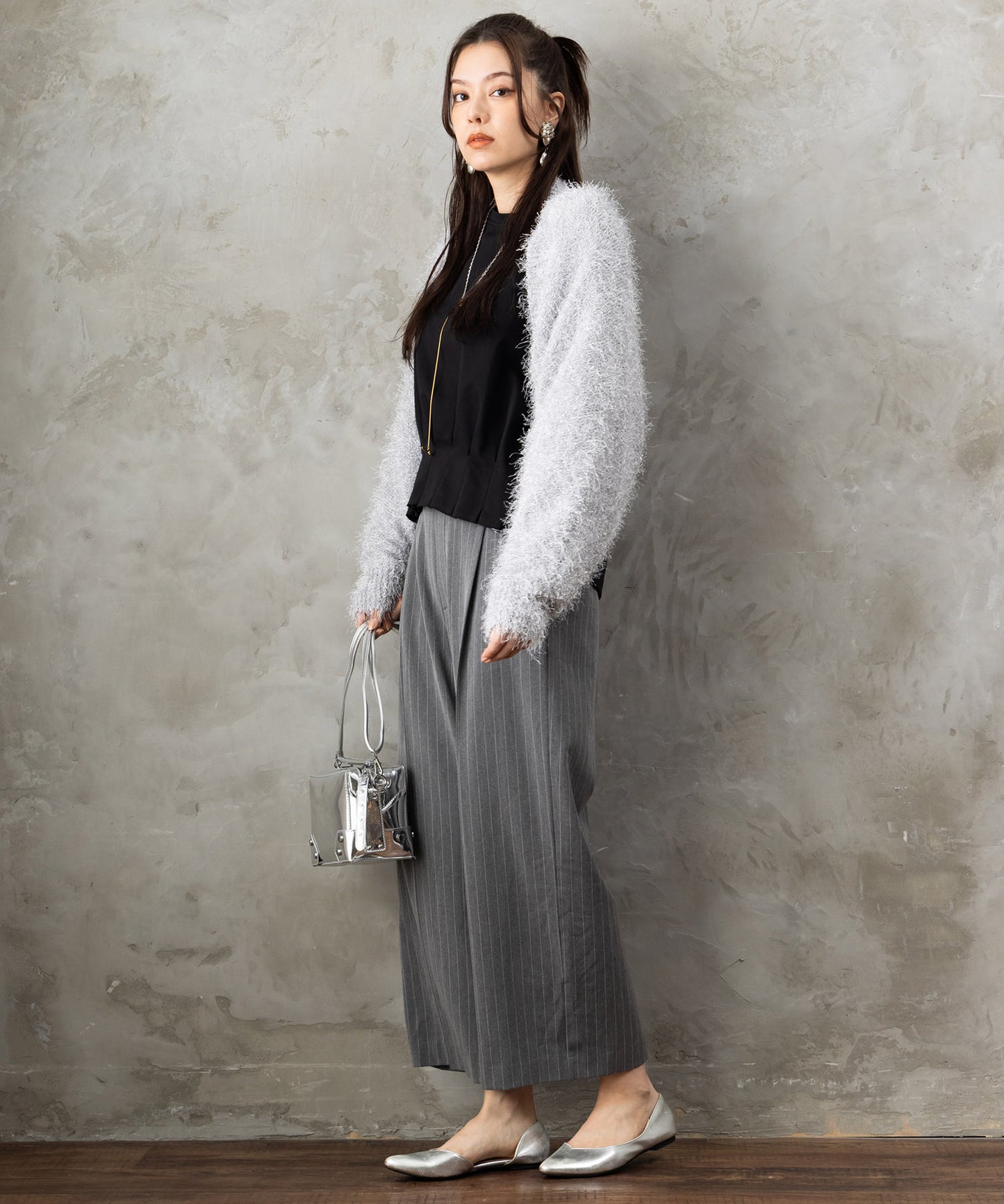 12-1892【JETSET SOLO PLUS】2WAYピーチツイルワイドパンツ