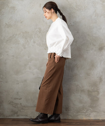 12-1892【JETSET SOLO PLUS】2WAYピーチツイルワイドパンツ