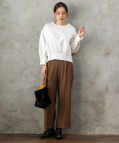 【人気商品につき再入荷】【FONT LAB】タックヘムクロップドカットソー