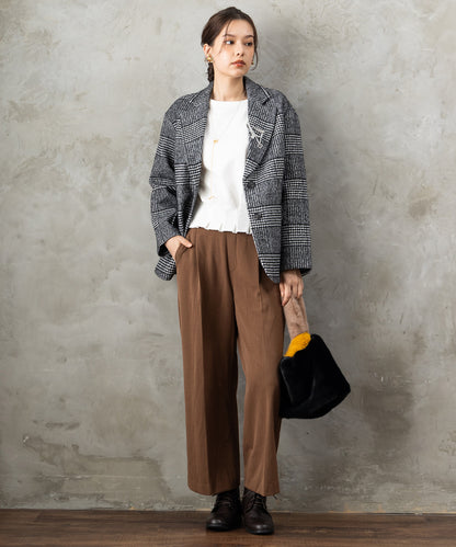 【人気商品につき再入荷】【FONT LAB】タックヘムクロップドカットソー