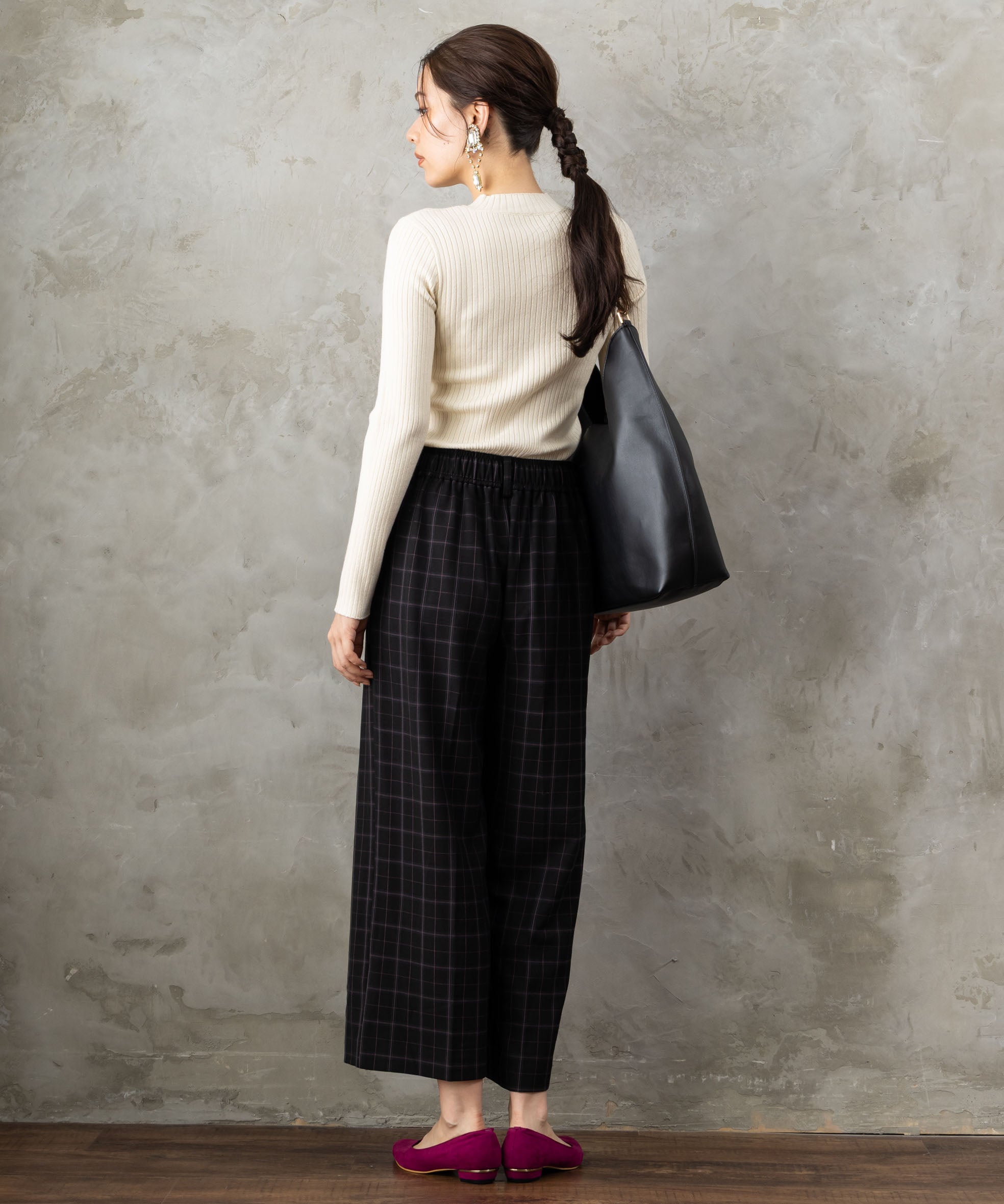 83-6390【LOLA CASADEMUNT 】スクエアメタルアイレットトートBAG