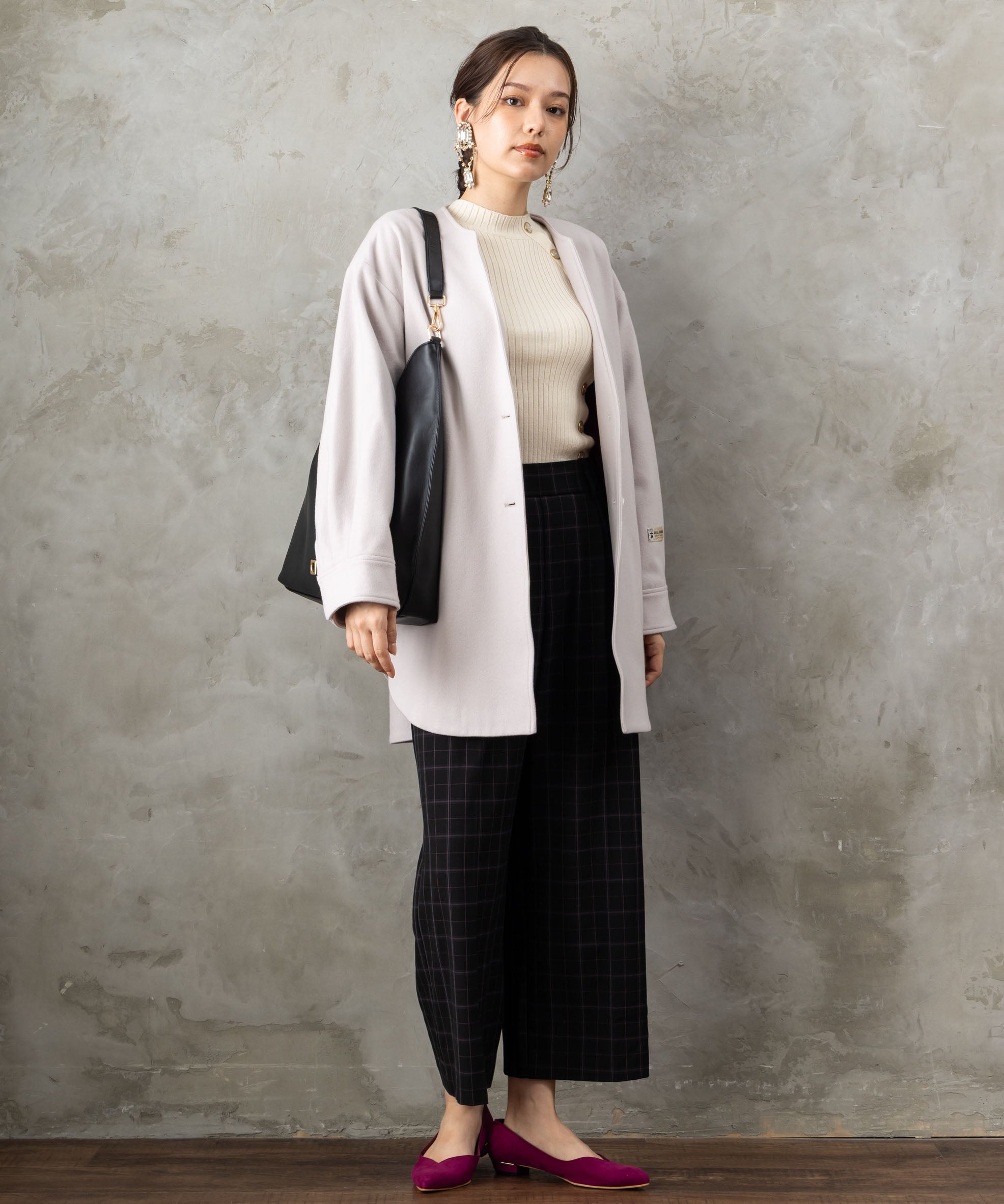 83-6390【LOLA CASADEMUNT 】スクエアメタルアイレットトートBAG