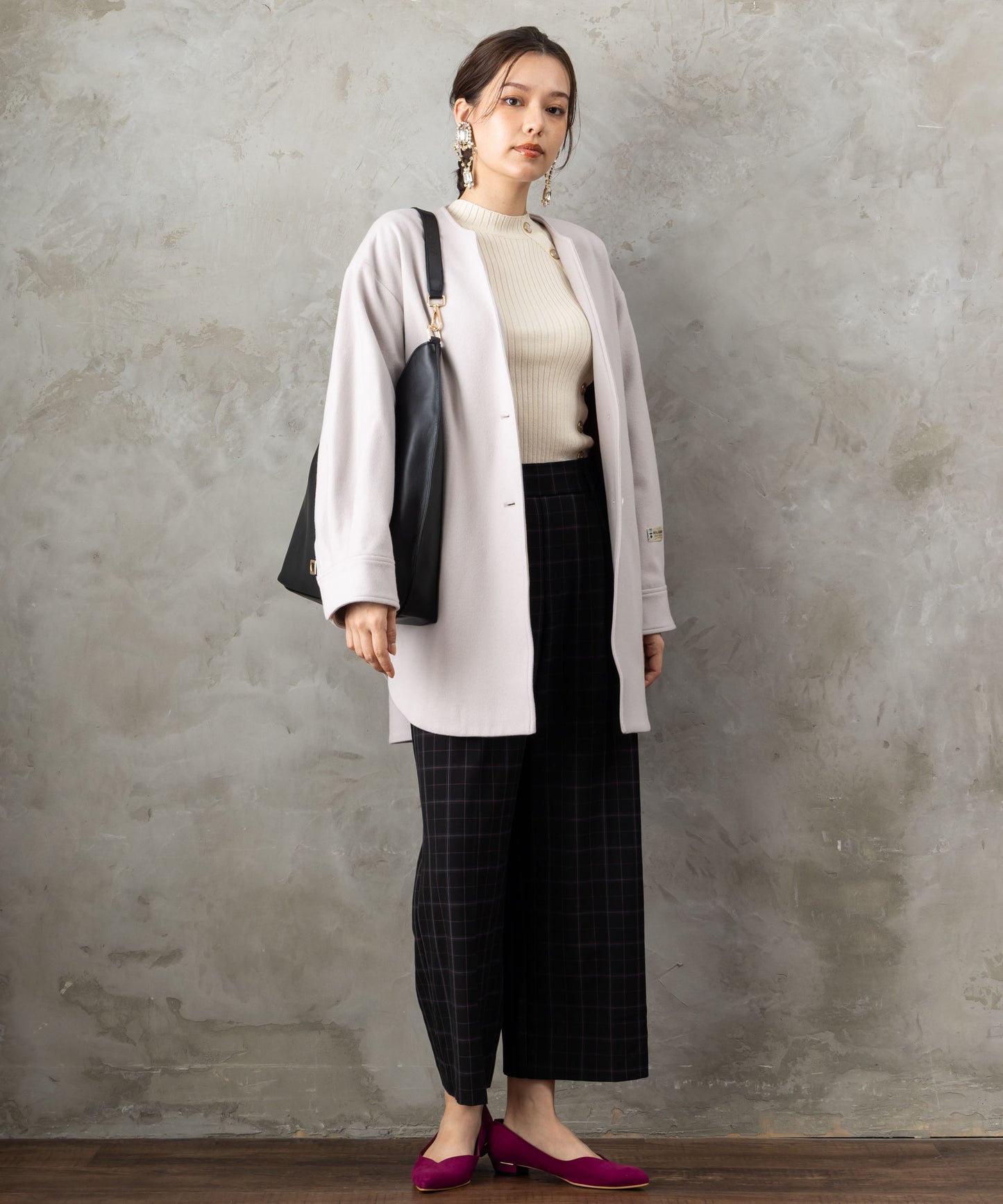 83-6390【LOLA CASADEMUNT 】スクエアメタルアイレットトートBAG