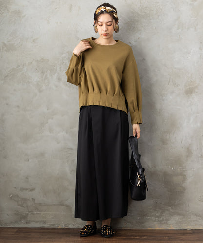 【人気商品につき再入荷】【FONT LAB】タックヘムクロップドカットソー