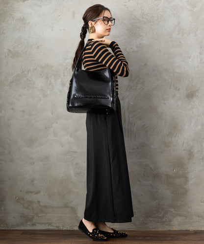 83-6393【LOLA CASADEMUNT 】サイドブレイドトートBAG