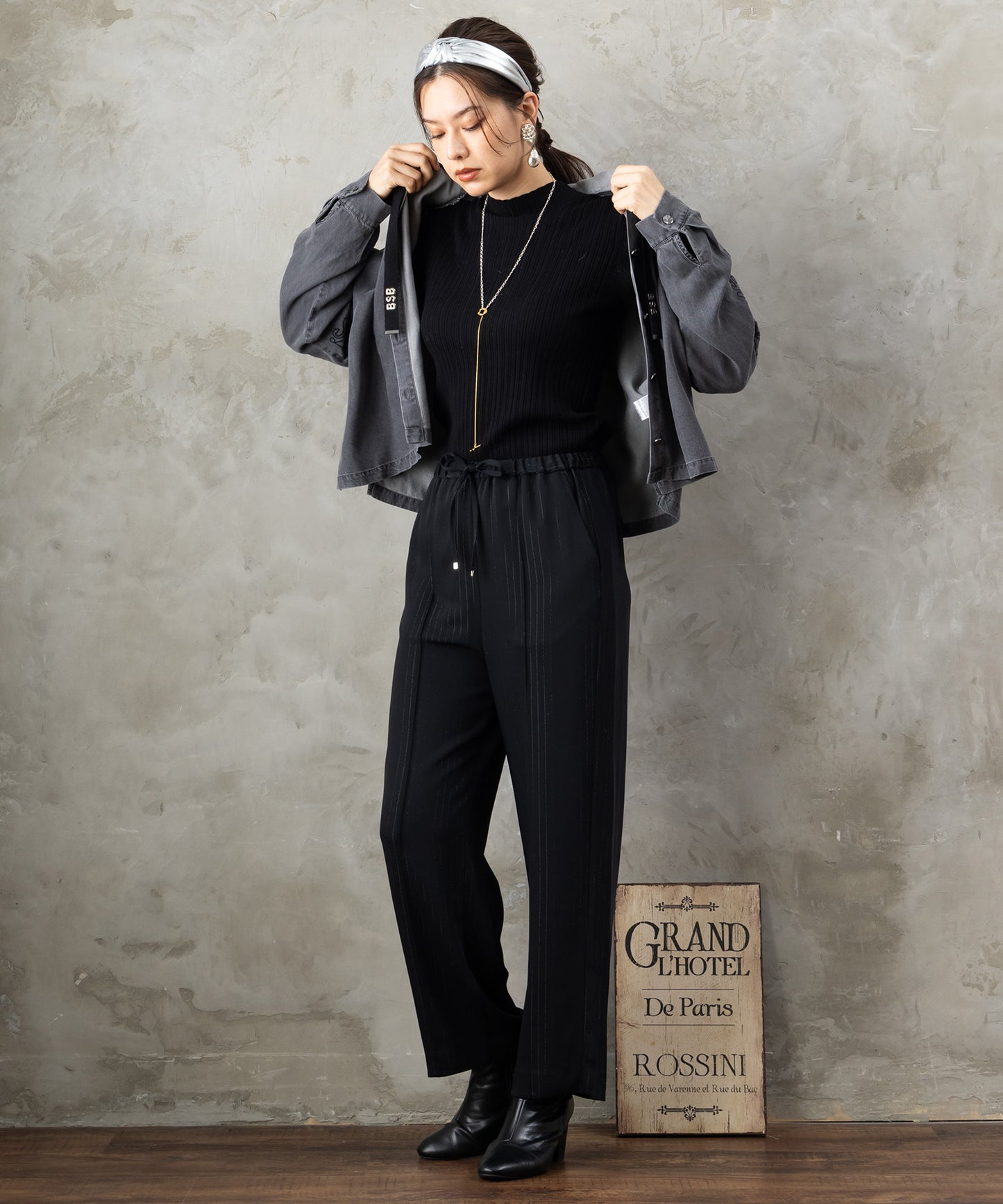 01-5925【BSB】デニムフーデットブラウスブルゾン