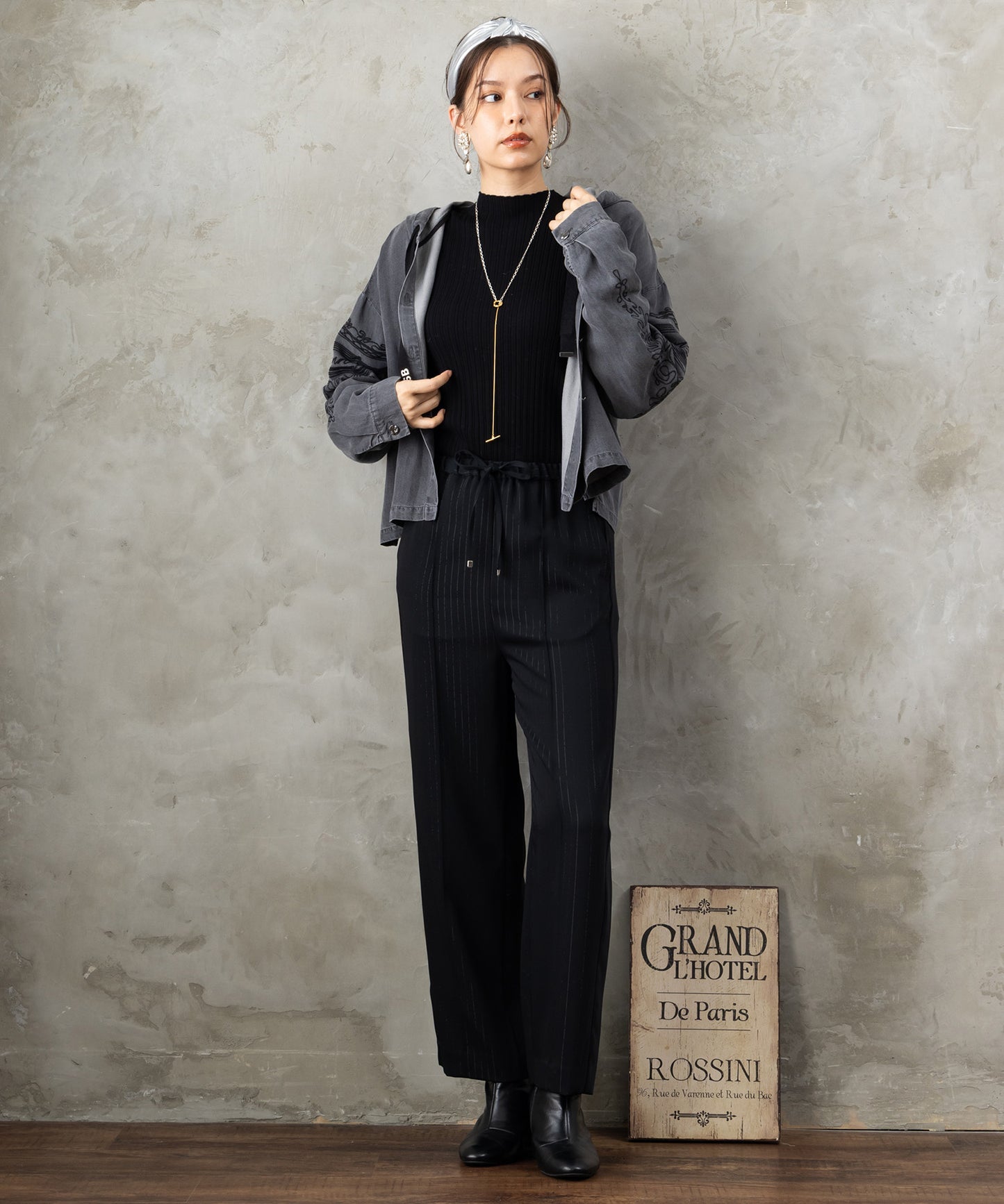 01-5925【BSB】デニムフーデットブラウスブルゾン