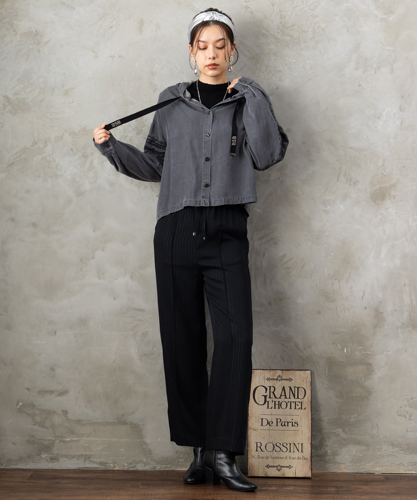 01-5925【BSB】デニムフーデットブラウスブルゾン