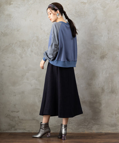 61-5850【FONT LAB】異素材コンビエンブロイダリーロゴスウェット