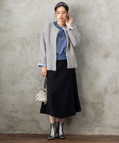 61-5850【FONT LAB】異素材コンビエンブロイダリーロゴスウェット