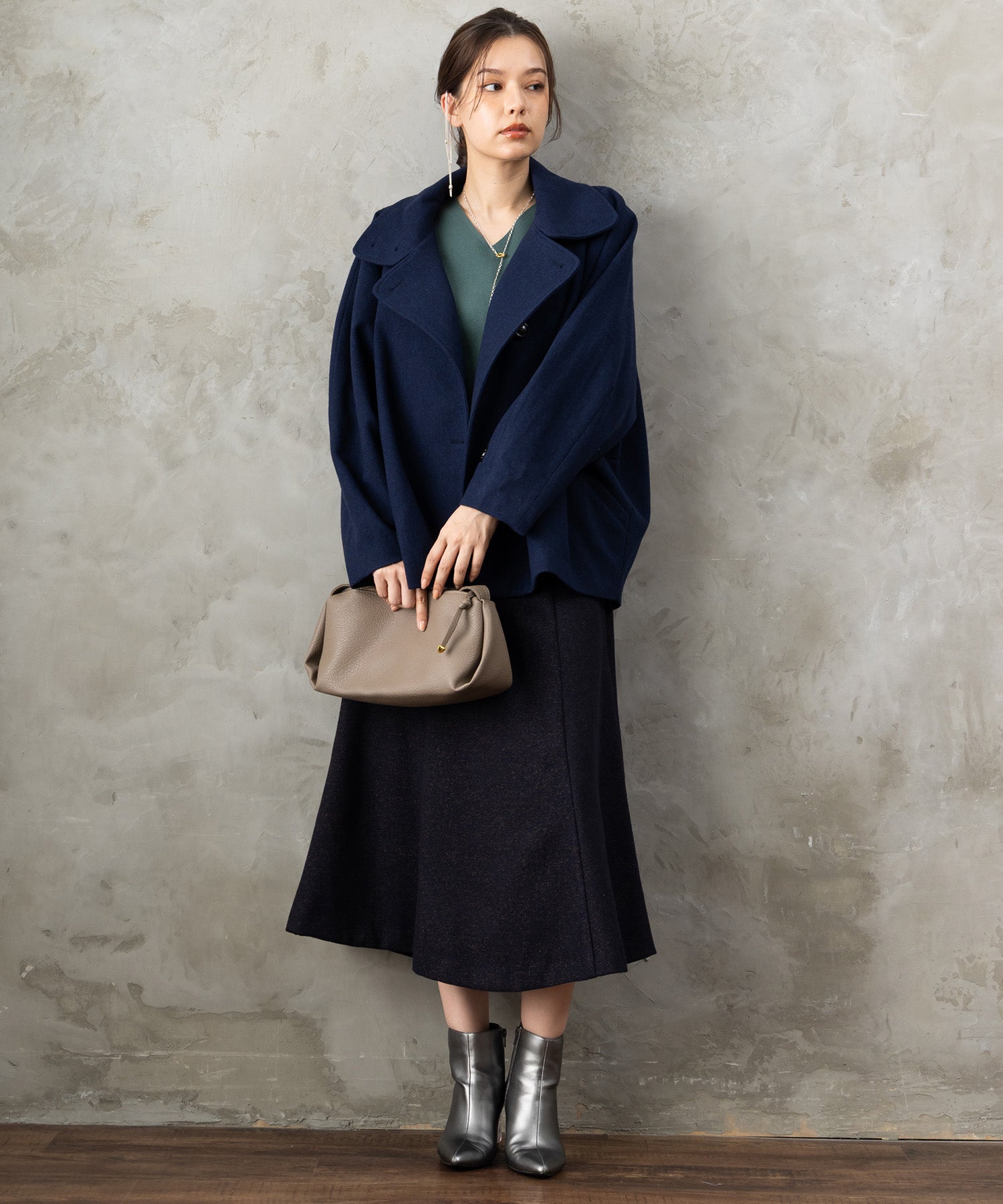 JETSET SOLO PLUS】Super100 ラムウールメルトンショートコート