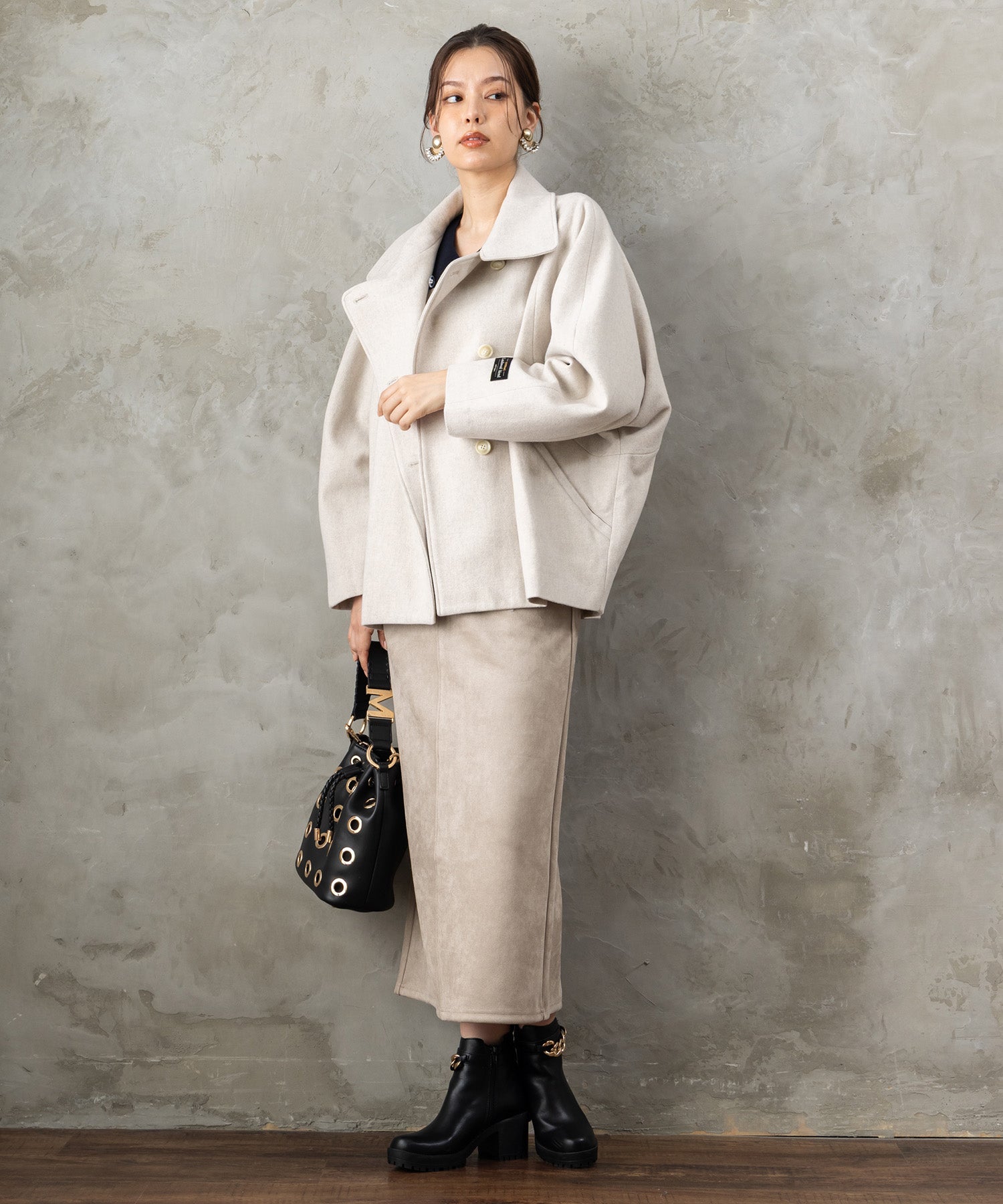 JETSET SOLO PLUS】Super100 ラムウールメルトンショートコート