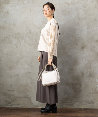 【LOLA CASADEMUNT 】メタリックハンドルクロスボディBAG
