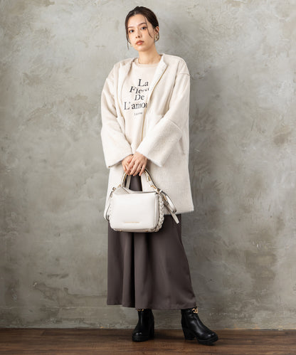 【LOLA CASADEMUNT 】メタリックハンドルクロスボディBAG