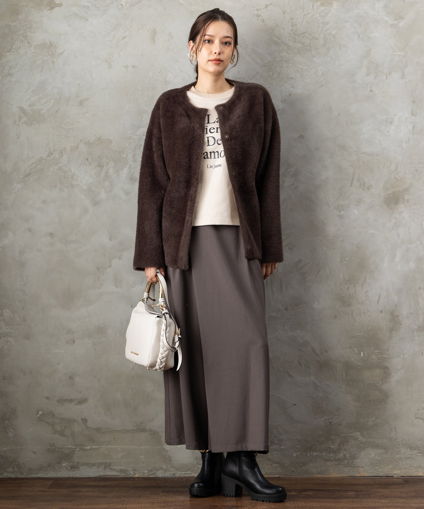 61-5855【FONT LAB】ケーブルコンビロゴスウェット