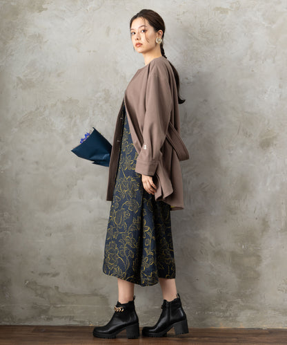 30-6345【WILD PONY】ドットラインフラワーシャツワンピース