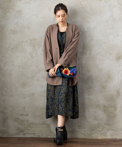 30-6345【WILD PONY】ドットラインフラワーシャツワンピース