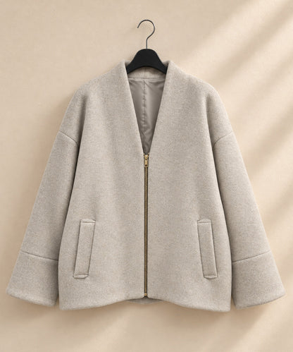 【JETSET SOLO PLUS】メランジブランケットZIPショートコート【先行予約】