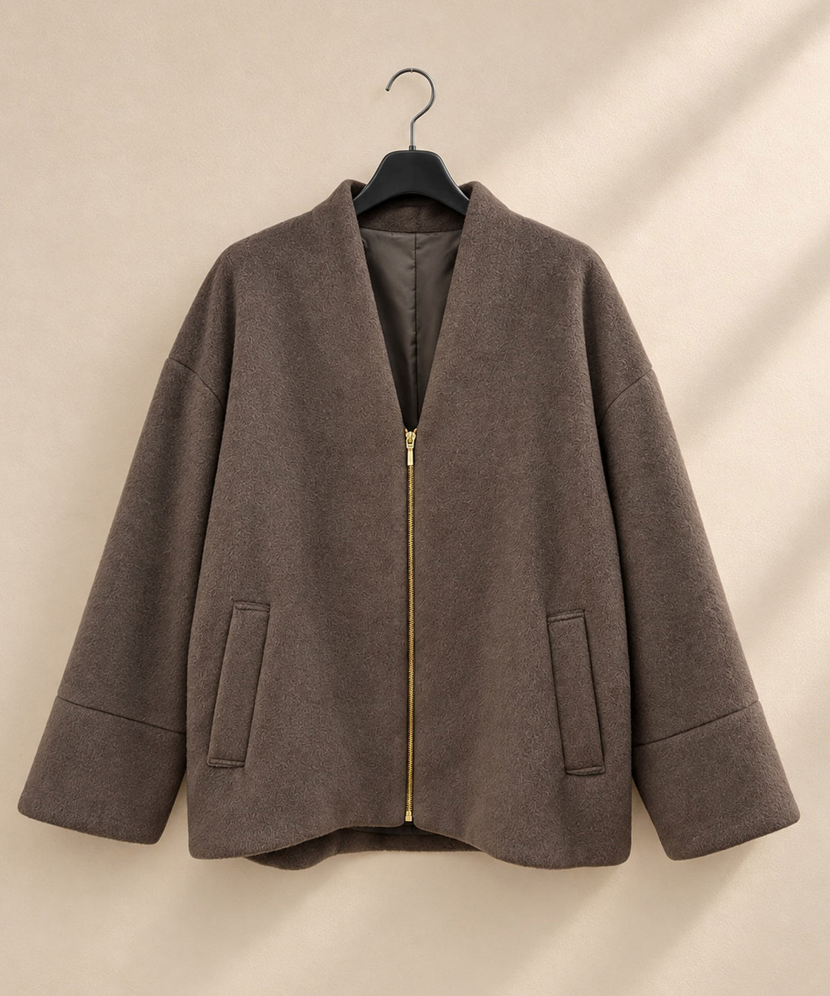 【JETSET SOLO PLUS】メランジブランケットZIPショートコート【先行予約】