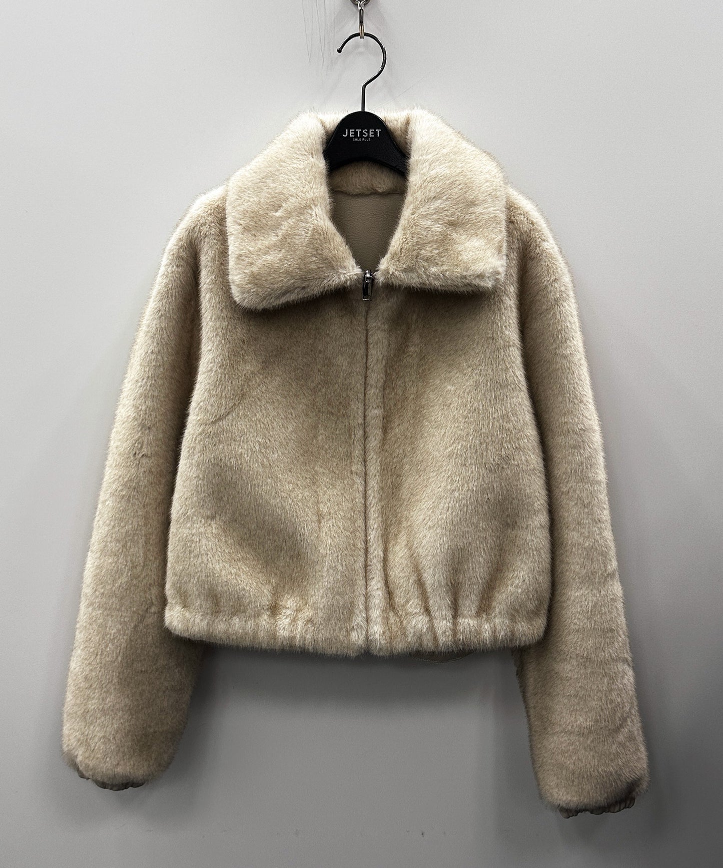 23-5537【SELEXION】フェイクミンクファー×レザーリバーシブルブルゾン