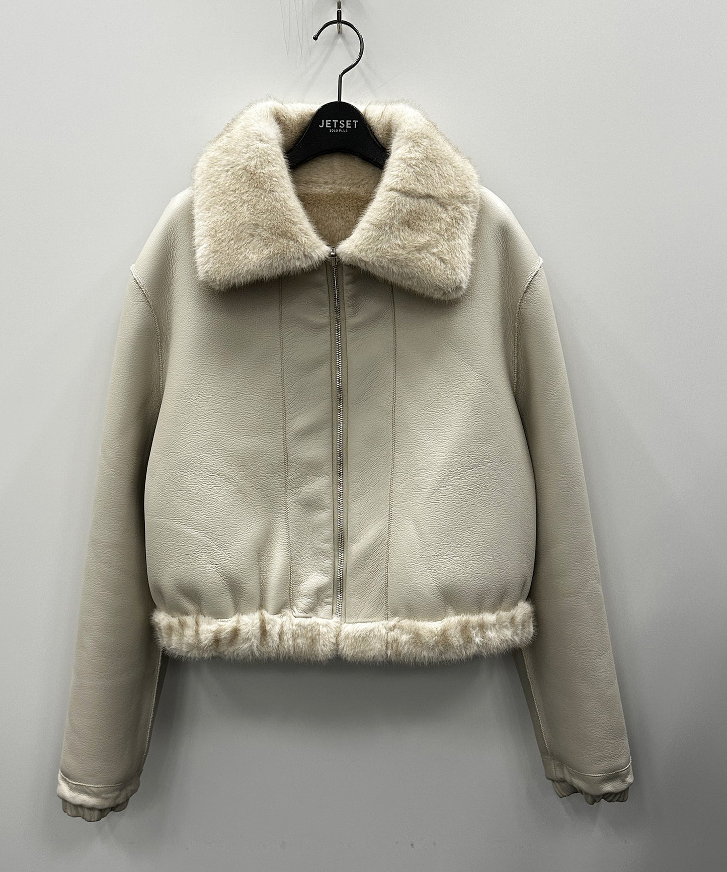 23-5537【SELEXION】フェイクミンクファー×レザーリバーシブルブルゾン