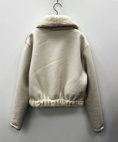 23-5537【SELEXION】フェイクミンクファー×レザーリバーシブルブルゾン