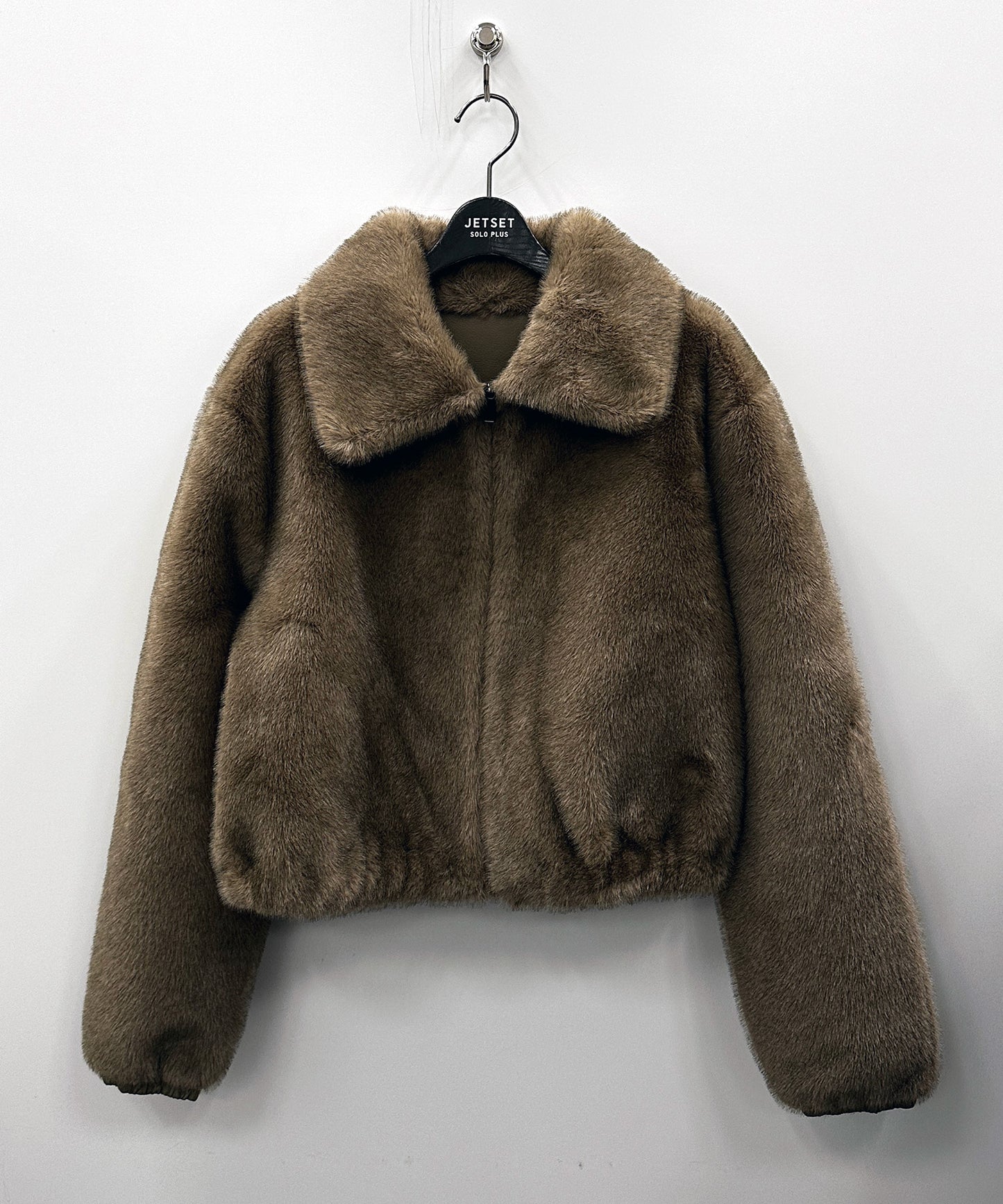 23-5537【SELEXION】フェイクミンクファー×レザーリバーシブルブルゾン