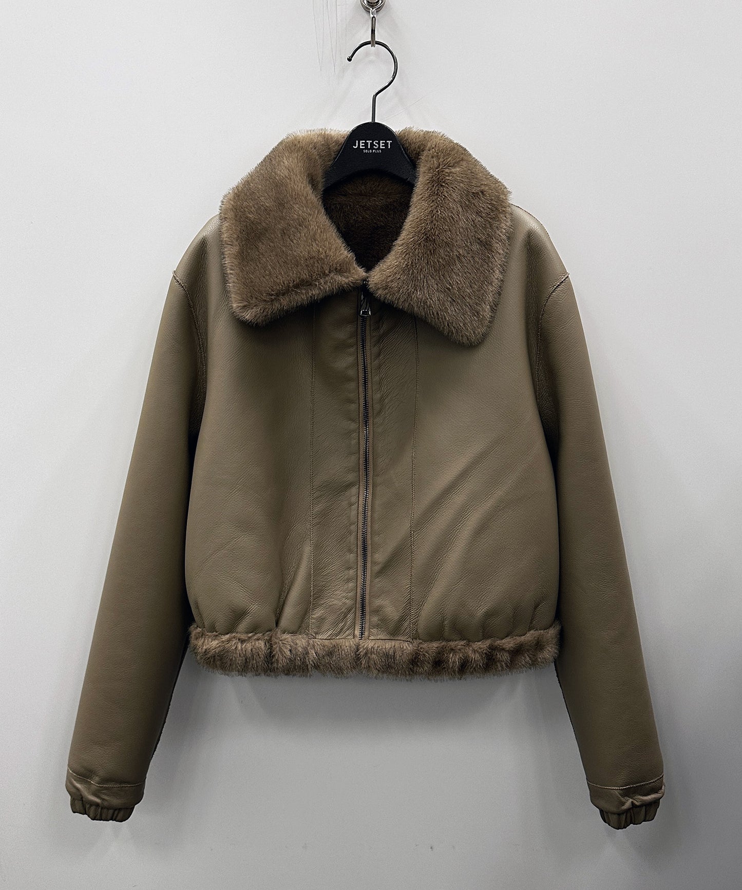 23-5537【SELEXION】フェイクミンクファー×レザーリバーシブルブルゾン