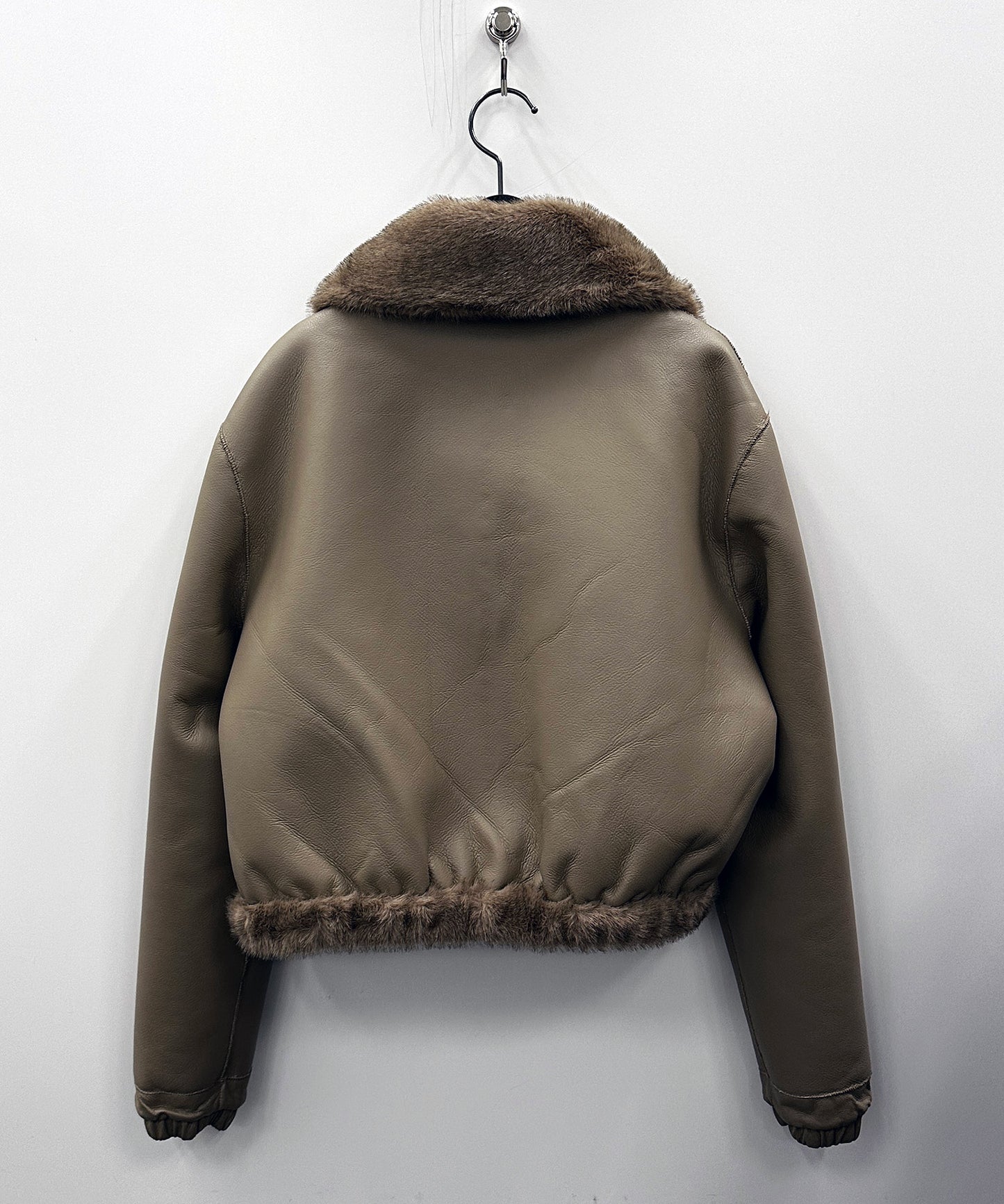 23-5537【SELEXION】フェイクミンクファー×レザーリバーシブルブルゾン