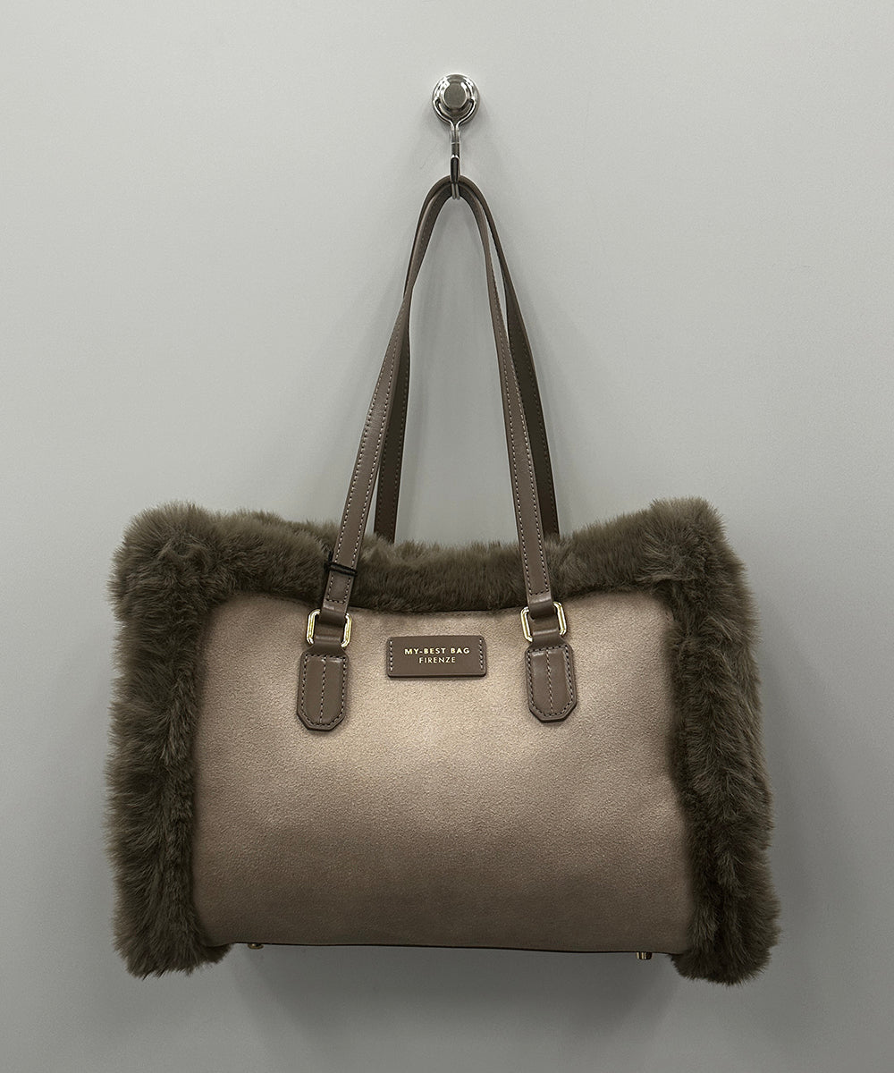 83-3268 MY BEST BAG [リミサロ]Synthetic Shearling leather リバーシブルトートバッグ