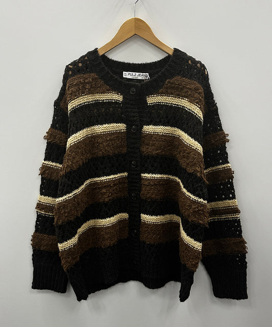 50-1289 PULZ JEANS [リミサロ]ボーダーメッシュカーディガン