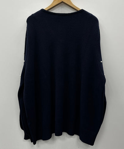 21号(6L～) SOPHIA CURVY パールドットVネックニット