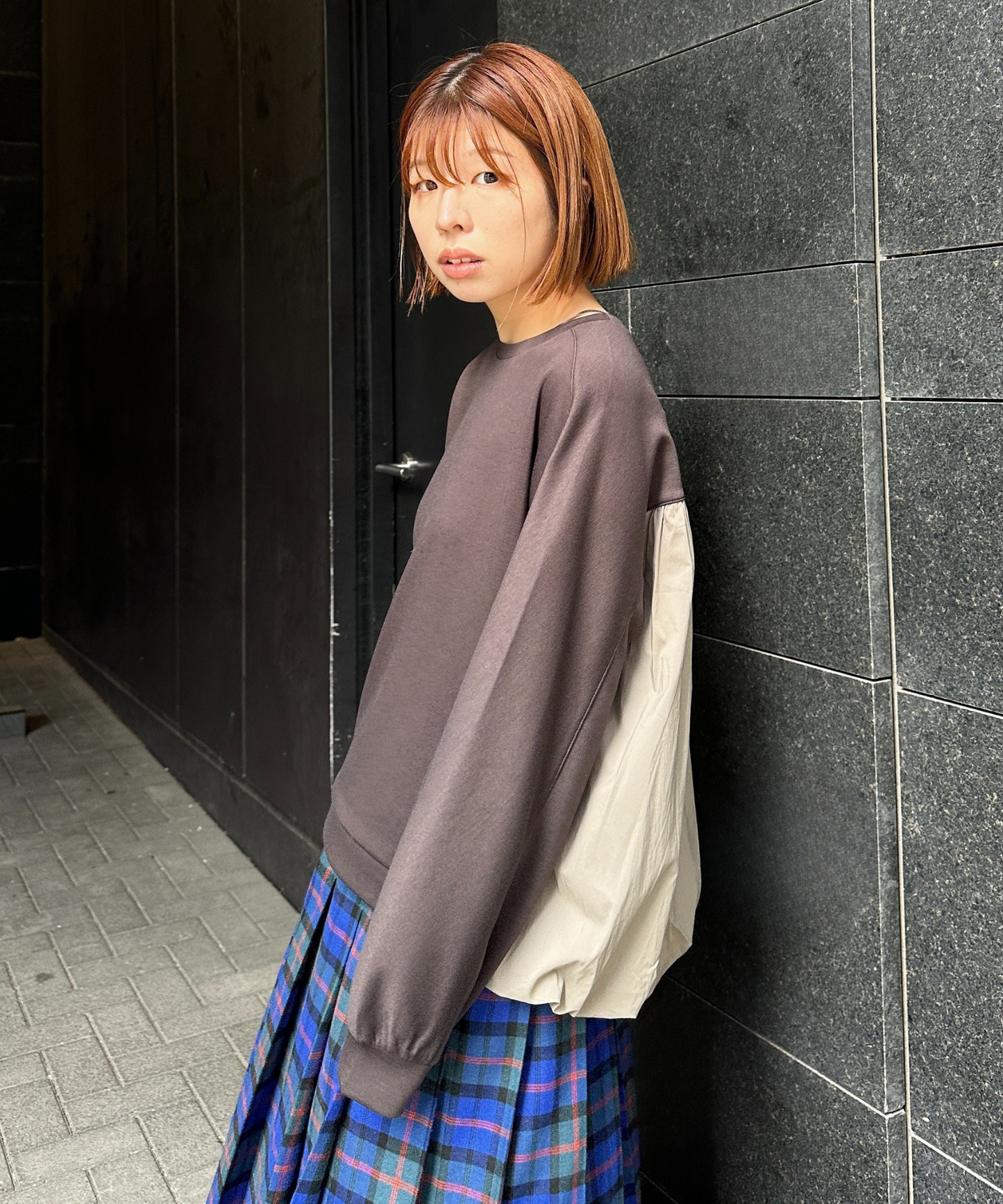 【FONT LAB】バックバルーンドッキングカットソー