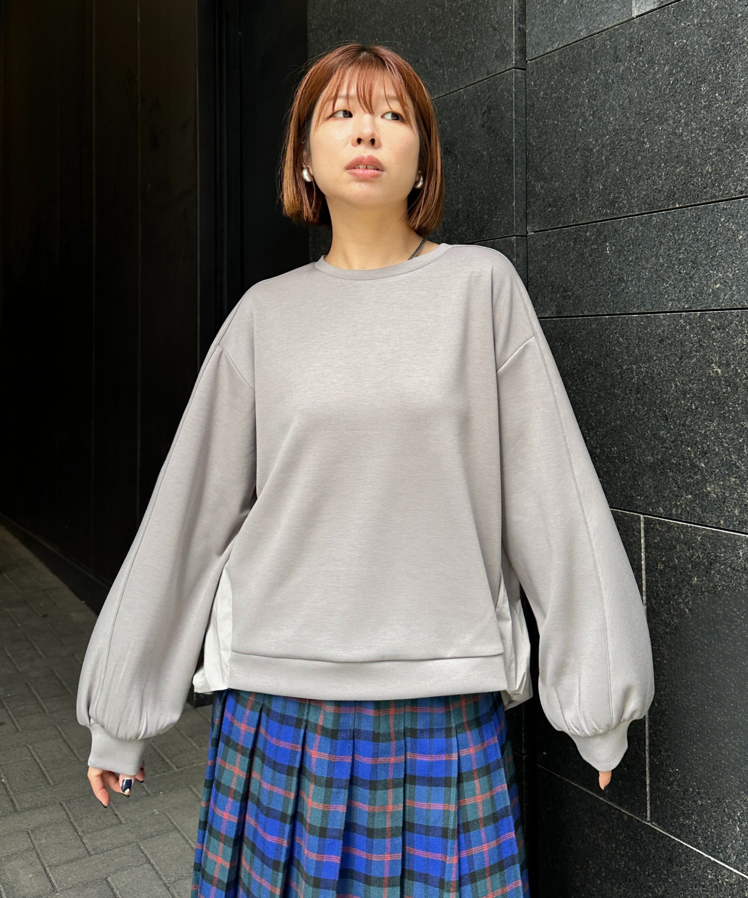 【FONT LAB】バックバルーンドッキングカットソー