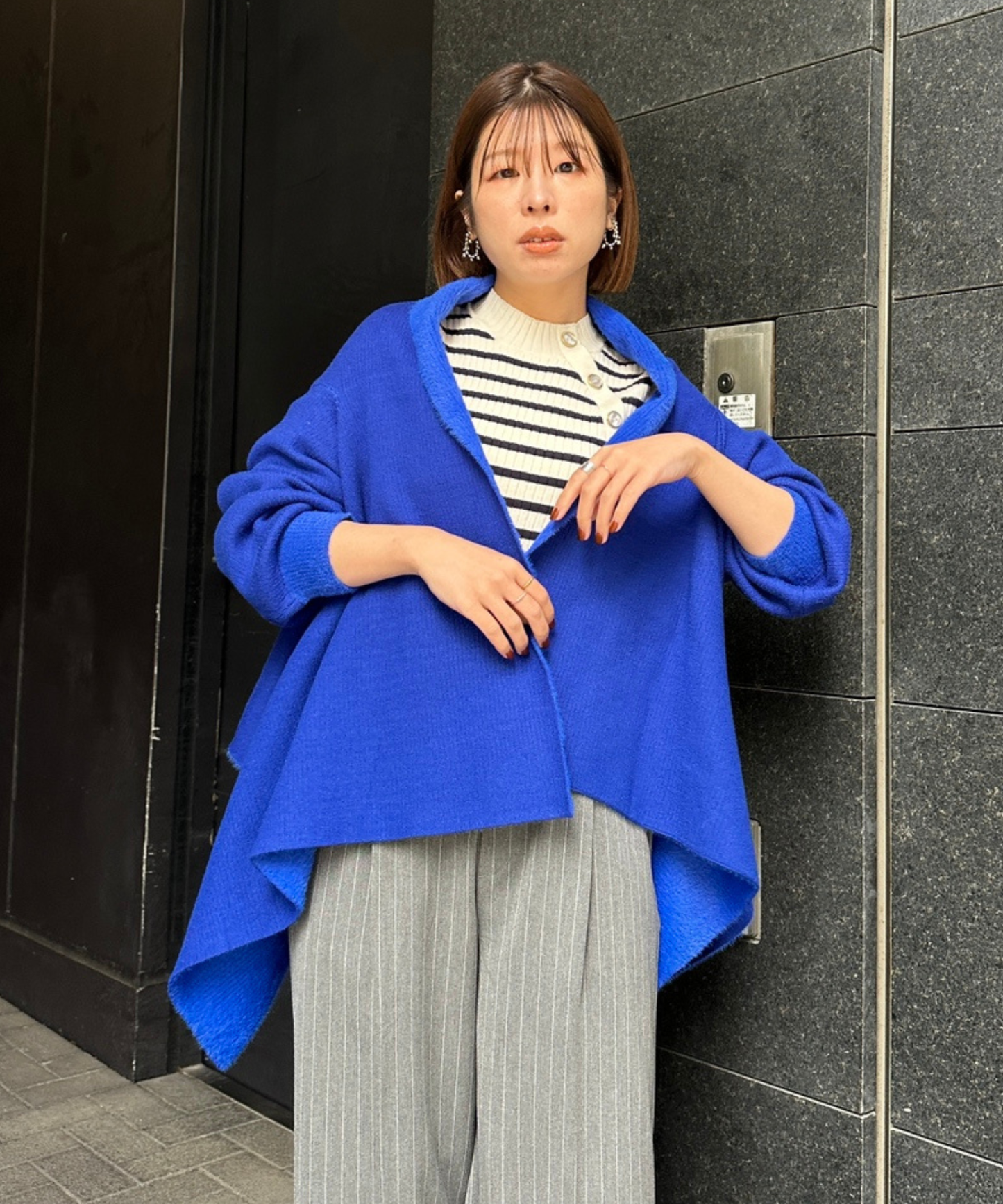 【FONT LAB】ダブルフェイスストールカーディガン