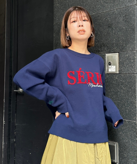 【FONT LAB】スウェットライクシェニールロゴニット