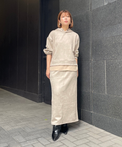 【FONT LAB】起毛ダンボールフーディーセットアップ