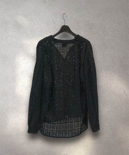 【INDUS luxury for JETSET SOLO PLUS】カットワークレースカフタンブラウス