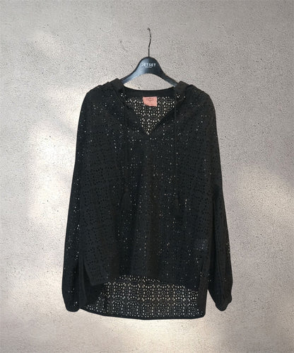 【INDUS luxury for JETSET SOLO PLUS】カットワークレースカフタンブラウス