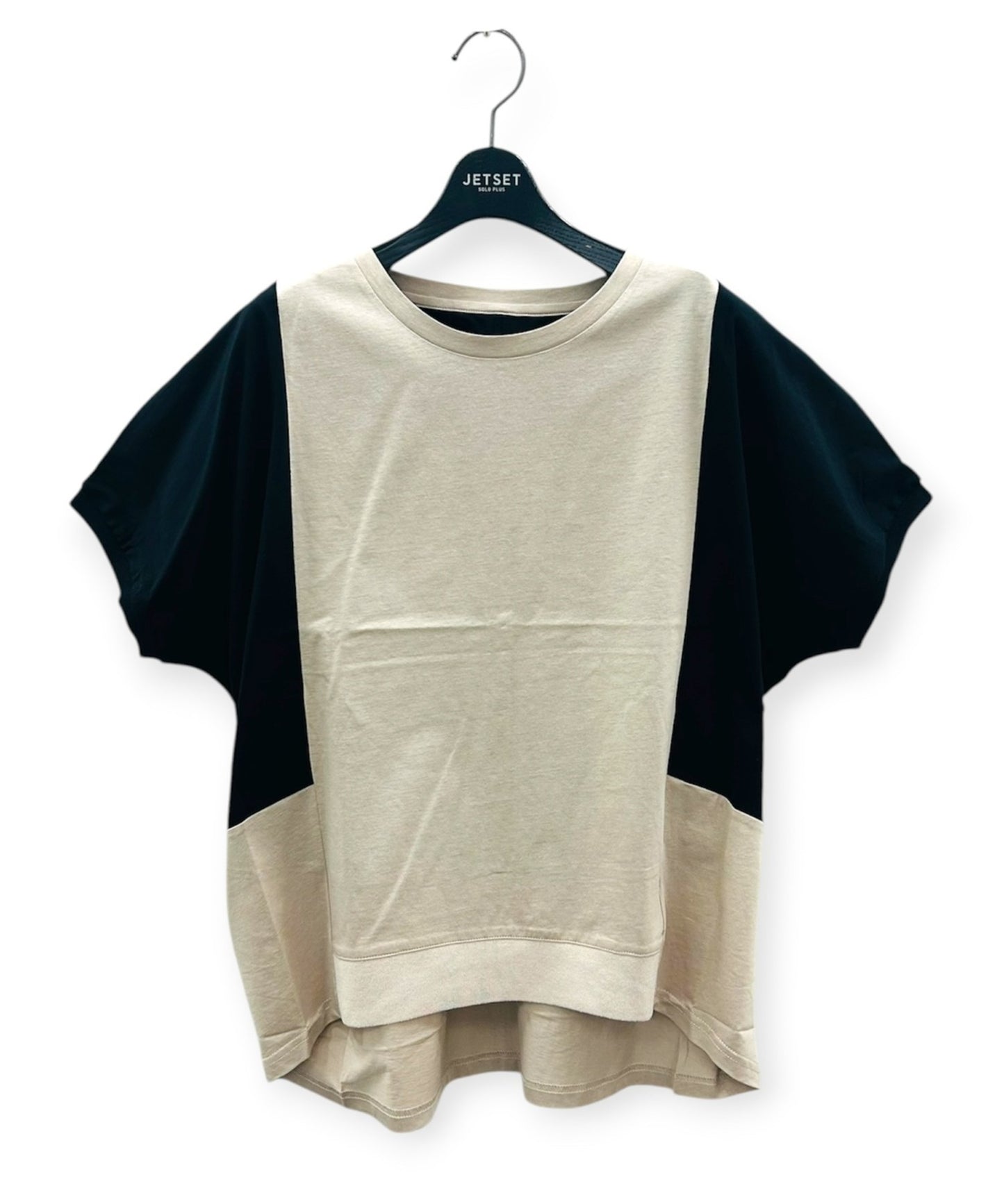 【JETSET SOLO PLUS】バイカラーフレンチスリーブシルケットカットソー