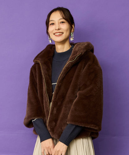 【FONT LAB】ミンクファー中綿フーディーブルゾン【先行予約】