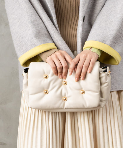 83-6369【LOLA CASADEMUNT 】スタッズフェイクレザーBAG