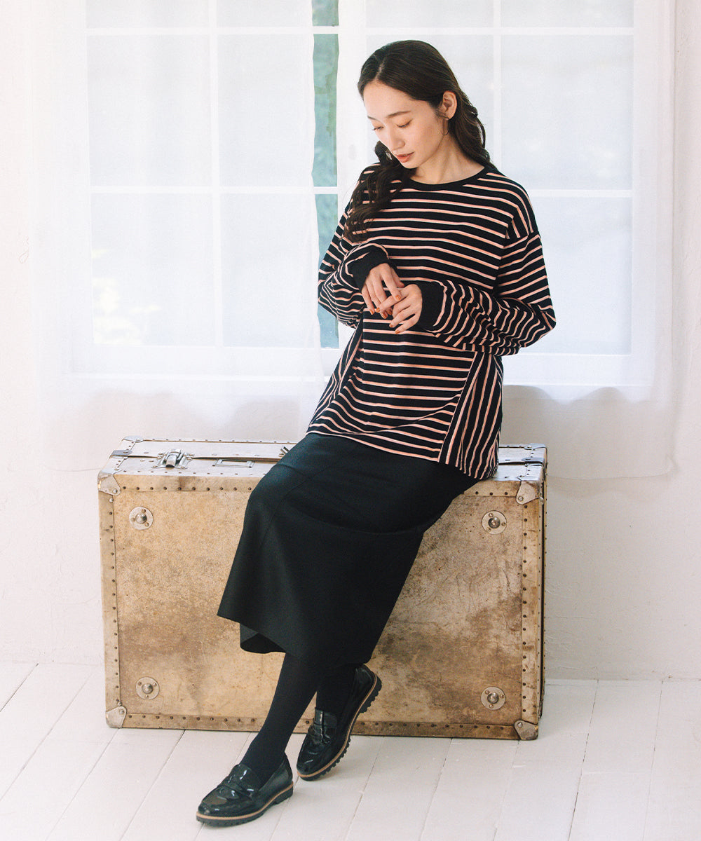 21号(6L～) FONTLAB サイドスイッチボーダーカットソー