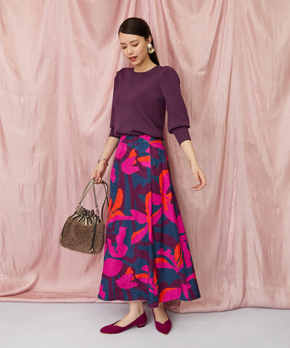 14-5871【FRNCH】ジオメトリックフラワースカート