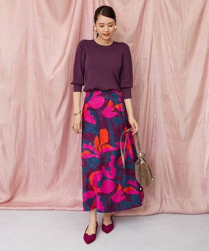 14-5871【FRNCH】ジオメトリックフラワースカート